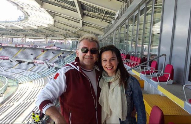 Max e Paola, prima dell'intervista e prima della partita allo stadio Grande Torino